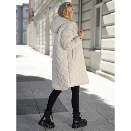 Moteriška žieminė dvipusė rusva striukė su gobtuvu Ela Moteriškos striukės