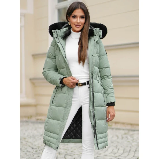 Žieminė ilga moteriška mėtinė striukė Marni Moteriškos striukės