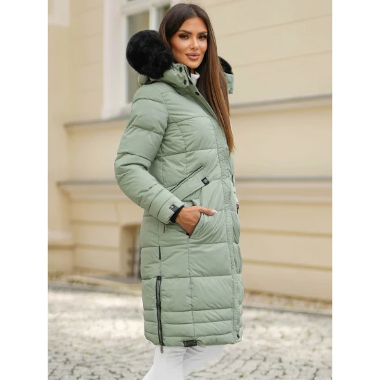 Žieminė ilga moteriška mėtinė striukė Marni Moteriškos striukės