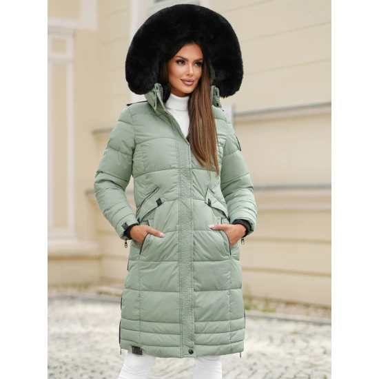 Žieminė ilga moteriška mėtinė striukė Marni Moteriškos striukės