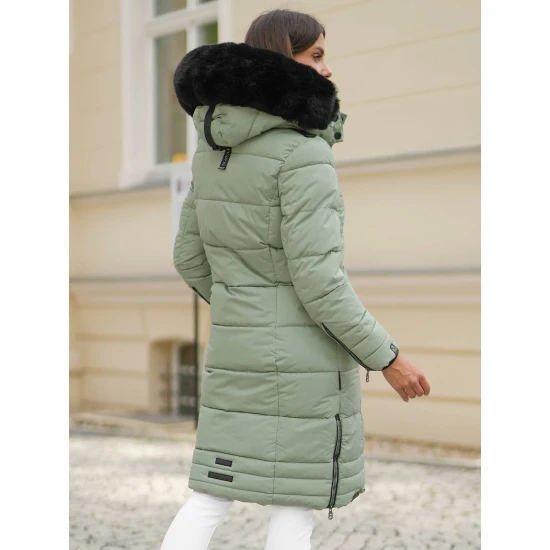 Žieminė ilga moteriška mėtinė striukė Marni Moteriškos striukės