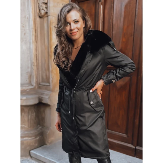 Juoda ilga moteriška striukė Harpe Moteriškos striukės