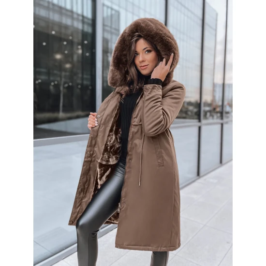 Ruda ilga moteriška striukė Juste