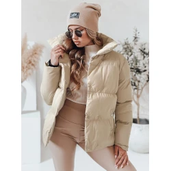Moteriška žiemeinė šviesiai rusvos spalvos striukė Lari