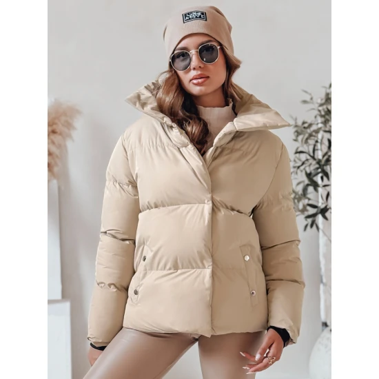 Moteriška žiemeinė šviesiai rusvos spalvos striukė Lari Moteriškos striukės