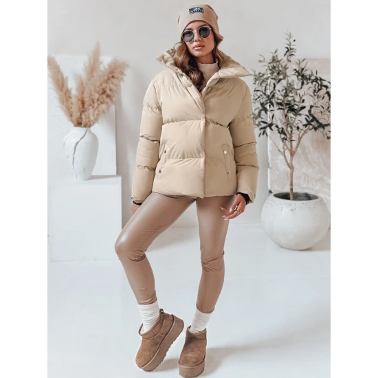 Moteriška žiemeinė šviesiai rusvos spalvos striukė Lari Moteriškos striukės