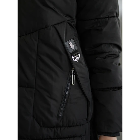 Moteriška juoda žieminė striukė Flint Moteriškos striukės