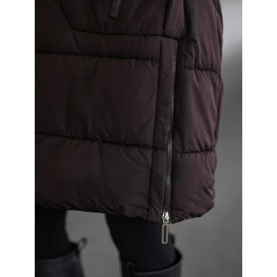 Moteriška tamsiai ruda žieminė striukė Flint Moteriškos striukės