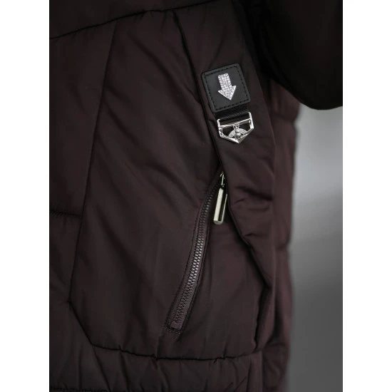 Moteriška tamsiai ruda žieminė striukė Flint Moteriškos striukės