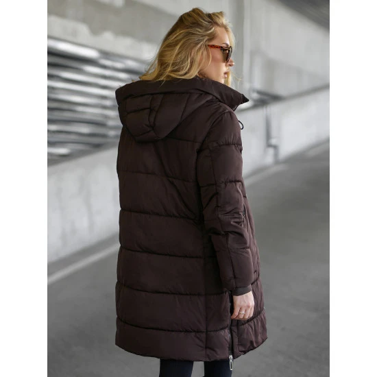 Moteriška tamsiai ruda žieminė striukė Flint Moteriškos striukės