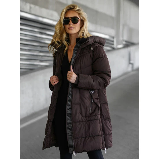 Moteriška tamsiai ruda žieminė striukė Flint Moteriškos striukės