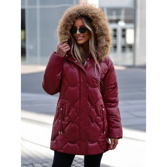 Moteriška žieminė bordo spalvos striukė Verni Moteriškos striukės