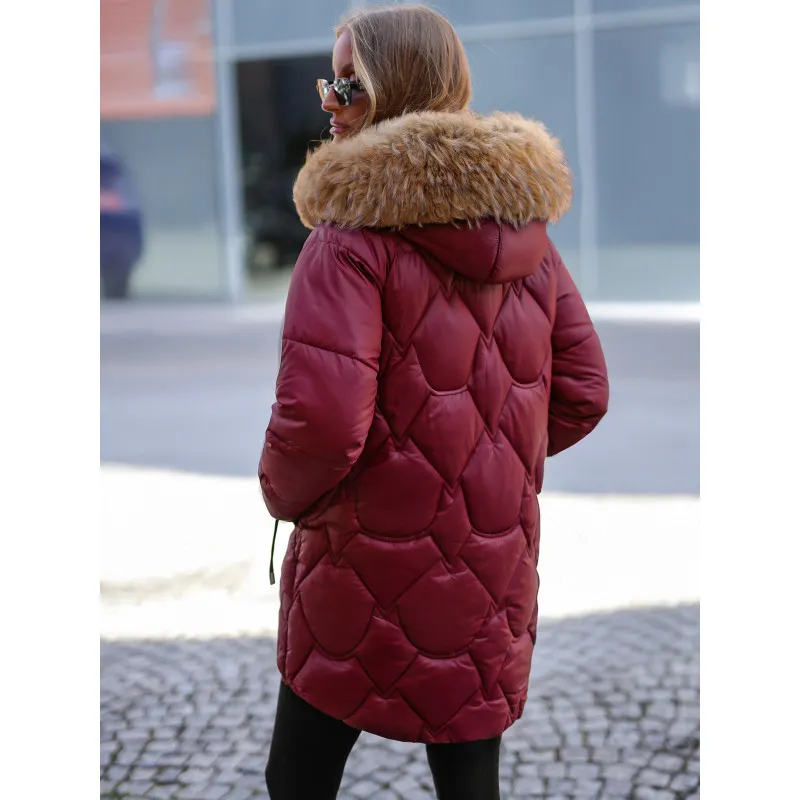 Moteriška žieminė bordo spalvos striukė Verni Moteriškos striukės