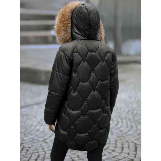 Moteriška žieminė juodos spalvos striukė Verni Moteriškos striukės