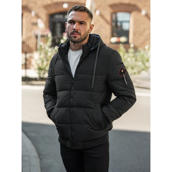 Vyriška juoda žieminė striukė Martim Žieminės striukės