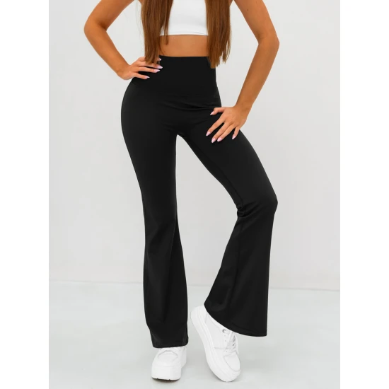 Moteriškos juodos spalvos sportinės kelnės Perla Laisvalaikio kelnės