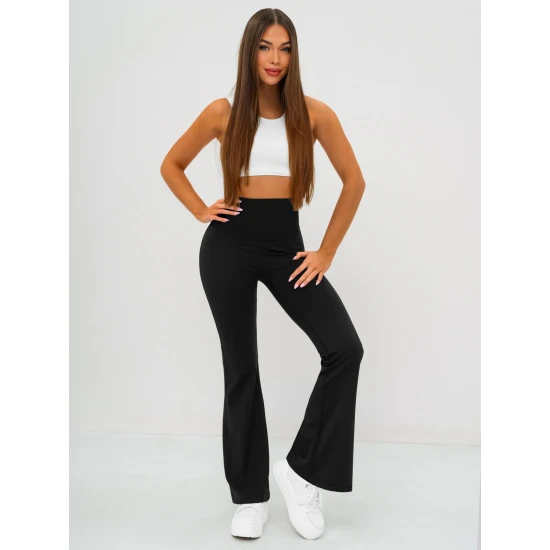 Moteriškos juodos spalvos sportinės kelnės Perla Laisvalaikio kelnės