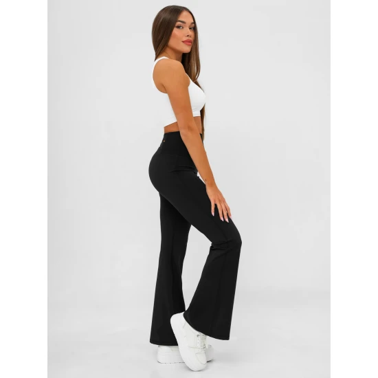Moteriškos juodos spalvos sportinės kelnės Perla Laisvalaikio kelnės