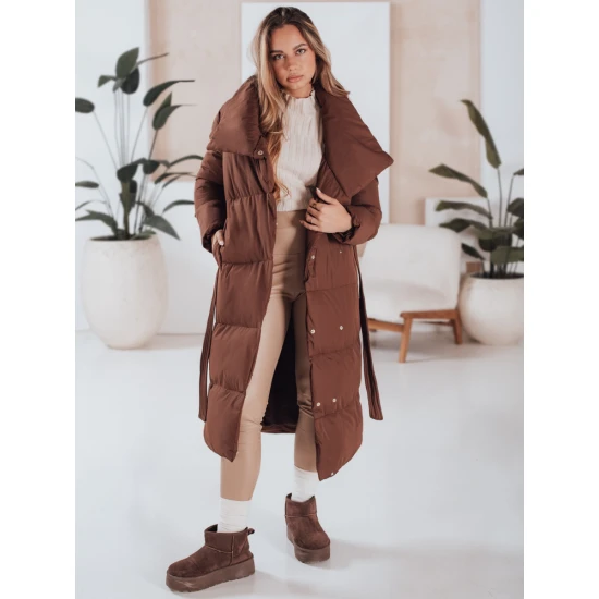 Moteriška tamsiai ruda dygsniuota striukė Favi Moteriškos striukės