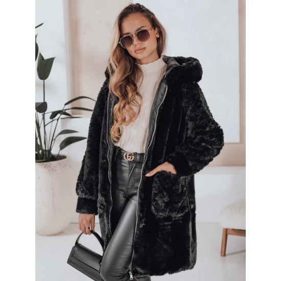 Moteriškas juodas paltas Modi Moteriškos striukės