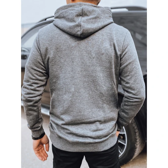 Vyriškas pilkas džemperis su gobtuvu Denim Vyriški džemperiai su gobtuvu