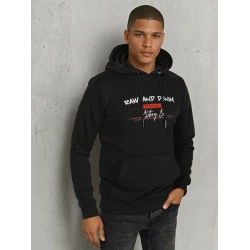 Vyriškas juodas džemperis su gobtuvu Denim