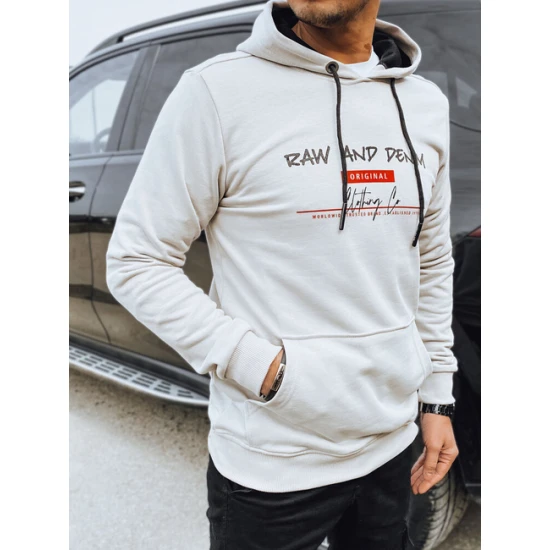 Vyriškas šviesiai pilkas džemperis su gobtuvu Denim Vyriški džemperiai su gobtuvu