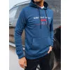 Męski niebieski sweter z kapturem Denim Swetry z kapturem