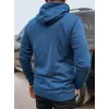 Męski niebieski sweter z kapturem Denim Swetry z kapturem