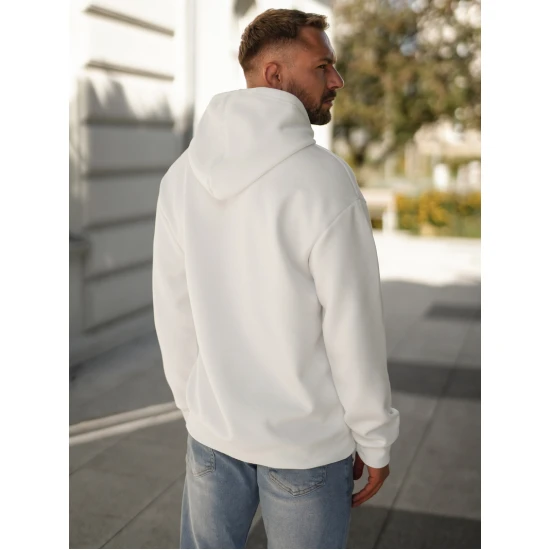 Vyriškas baltas džemperis su gobtuvu  Skull Džemperiai su gobtuvu