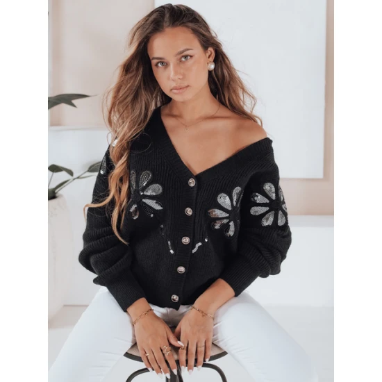 Moteriškas juodas megztinis Kerinda Moteriški megztiniai