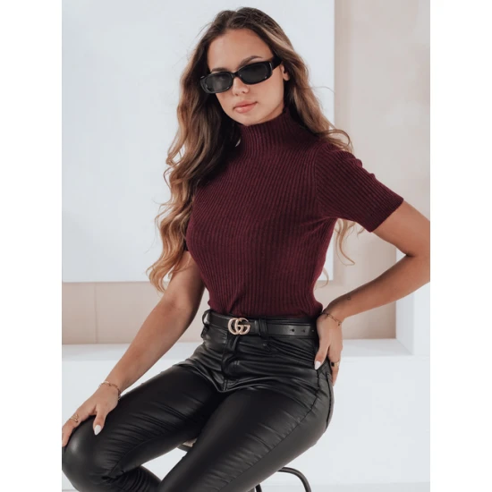 Moteriškas bordo megztinis Bela Moteriški megztiniai