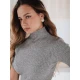 Moteriškas pilkas megztinis Moteriški megztiniai