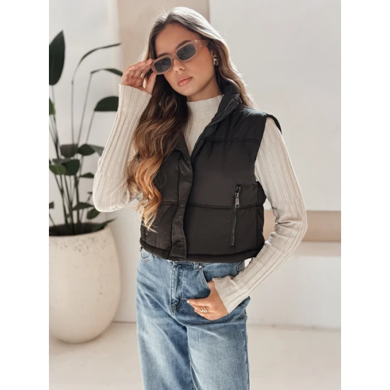 Moteriška juodos spalvos liemenė Veta Moteriškos liemenės