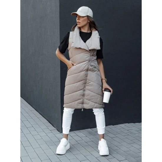 Moteriškas rusva liemenė be gobtuvo Serkis Moteriškos liemenės