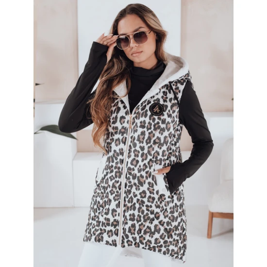 Moteriška balta leopardo rašto liemenė Elmera Moteriškos liemenės