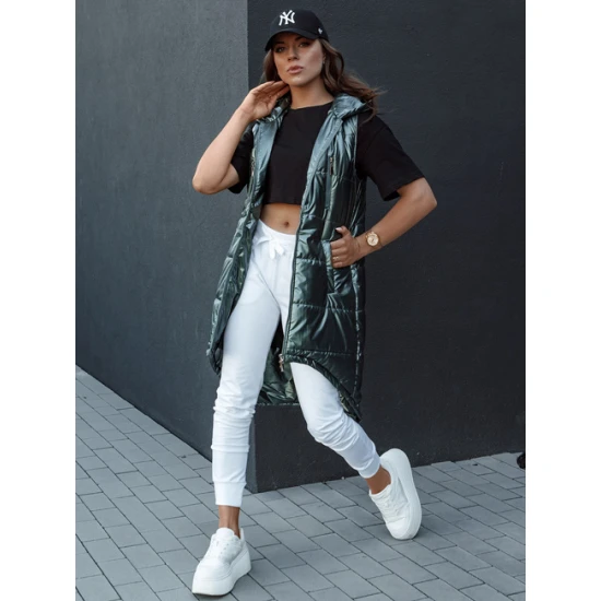 Moteriška žalia ilga liemenė Meris Moteriškos liemenės