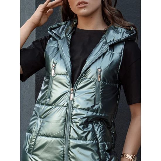 Moteriška žalia ilga liemenė Meris Moteriškos liemenės