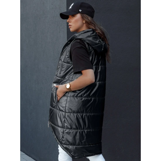 Moteriška juoda ilga liemenė Meris Moteriškos liemenės