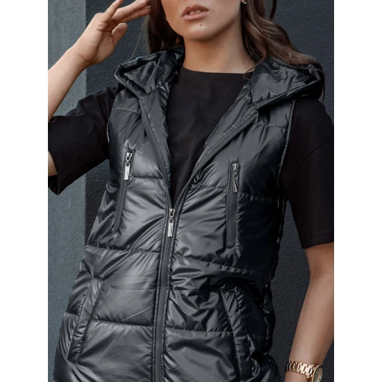 Moteriška juoda ilga liemenė Meris Moteriškos liemenės