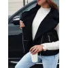Moteriška juoda liemenė su kailiuku Wool Moteriškos liemenės