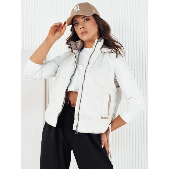 Moteriška balta liemenė su gobtuvu Teros Moteriškos liemenės