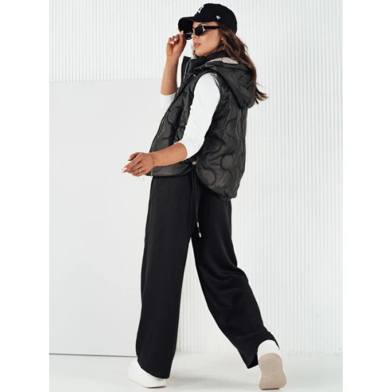 Moteriška juoda liemenė su gobtuvu Teros Moteriškos liemenės