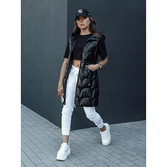 Women's black hooded vest Dona Women's waistcoats