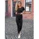 Moteriškas juodas dviejų dalių sportinis komplektas Energy Moteriški komplektai