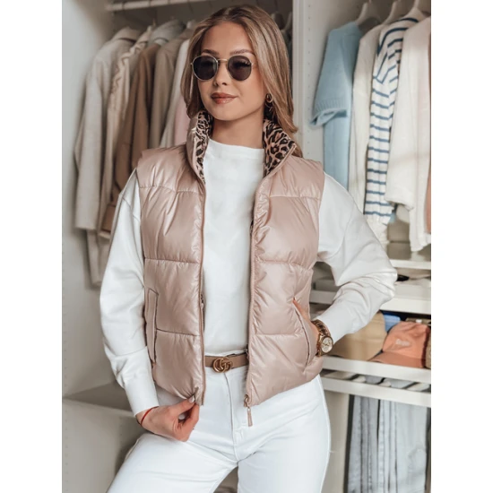 Moteriška šviesiai rožinė dvipusė liemenė Puff Moteriškos liemenės