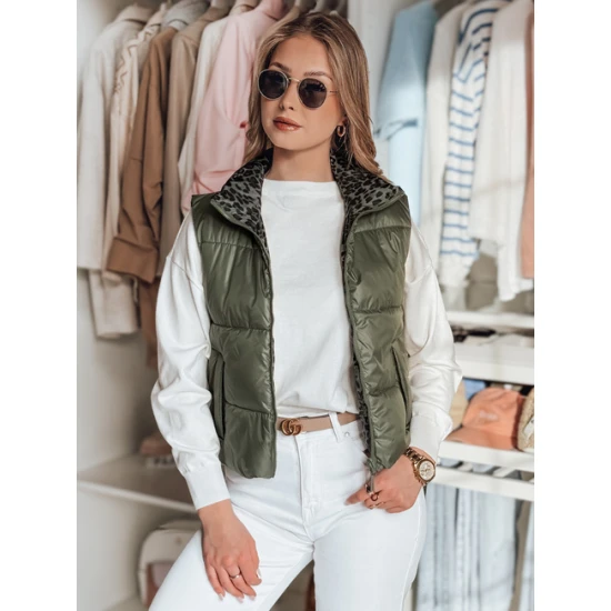 Moteriška žalia dvipusė liemenė Puff Moteriškos liemenės