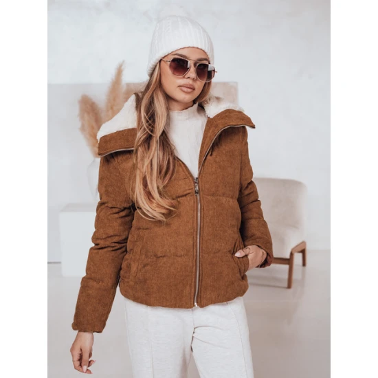 Moteriška žieminė ruda striukė Trendy Moteriškos striukės