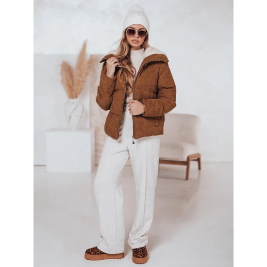 Moteriška žieminė ruda striukė Trendy Moteriškos striukės