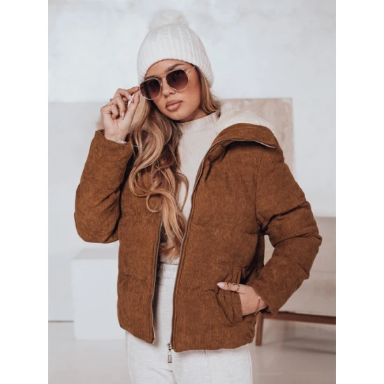 Moteriška žieminė ruda striukė Trendy Moteriškos striukės